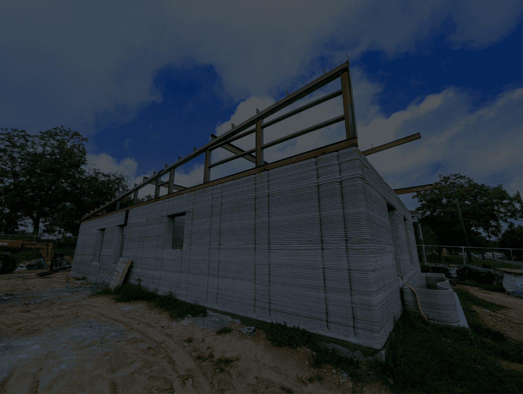 3D printed concrete walls in Shiner, Texas
